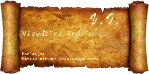 Vizvári Irén névjegykártya